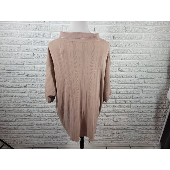 Goodfellow Mens Shirt 3XL Polo Short Sleeve Ribbed Tan Cotton Blend BRO46E - Picture 5 of 8